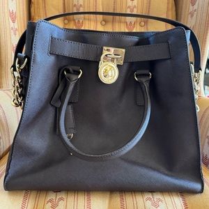 Michael Kors Hamilton Tote Dark Brown Large